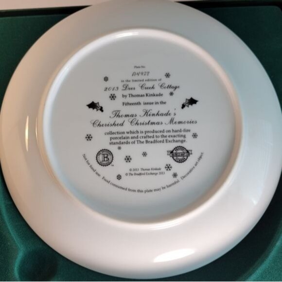 2013 Thomas Kinkade Deer Creek Cottage Collector Plate Limited Edition Porcelain - Picture 2 of 14